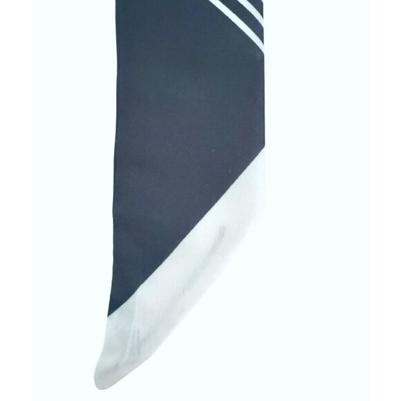 Striped Slim Scarf 34in Black White Retro Mod Minimalist Neck Tie Hair Bow Bag - Picture 9 of 10